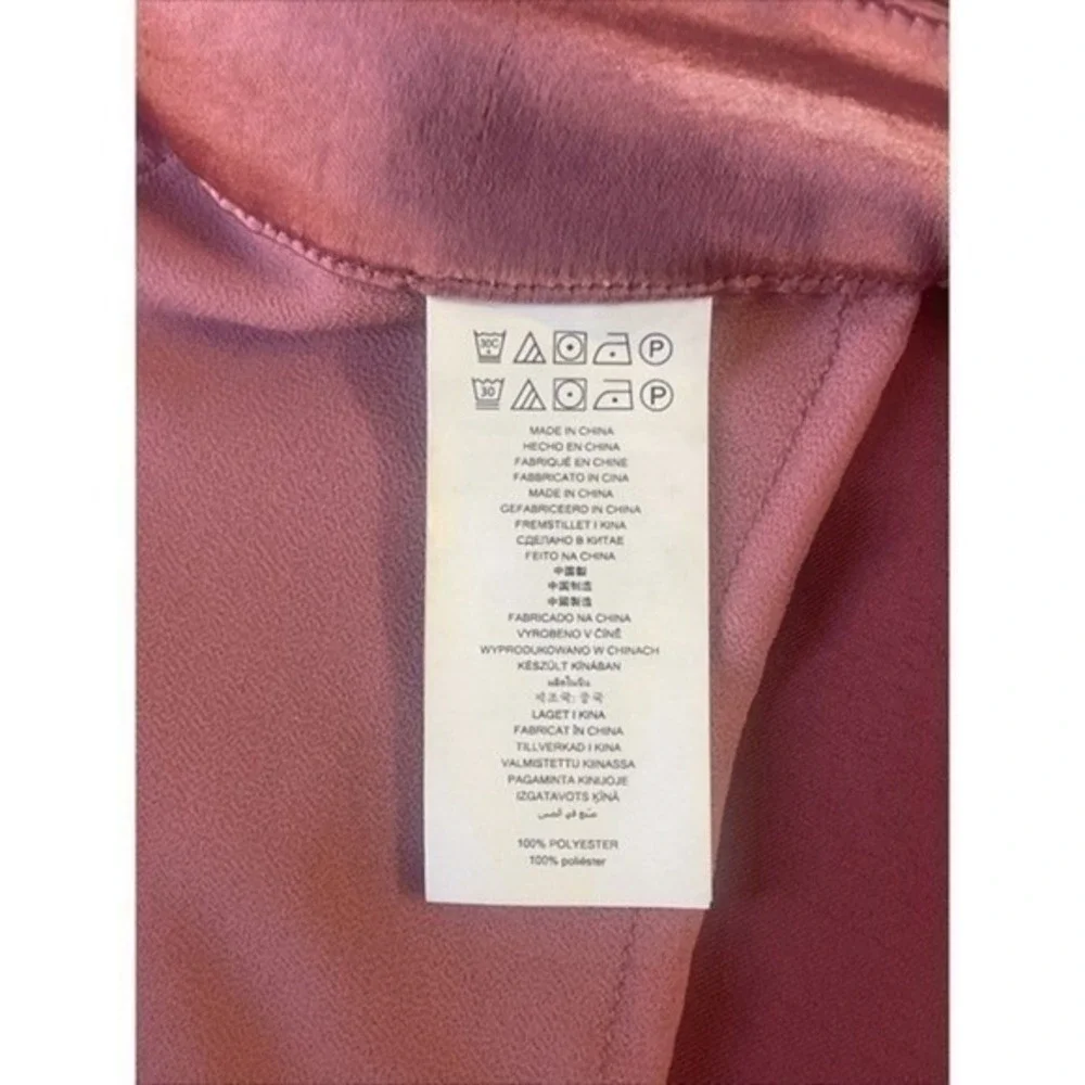 NWT Michael Michael Kors Dusty Rose‎ Satin Wide Leg Cargo Pants Women's L Large